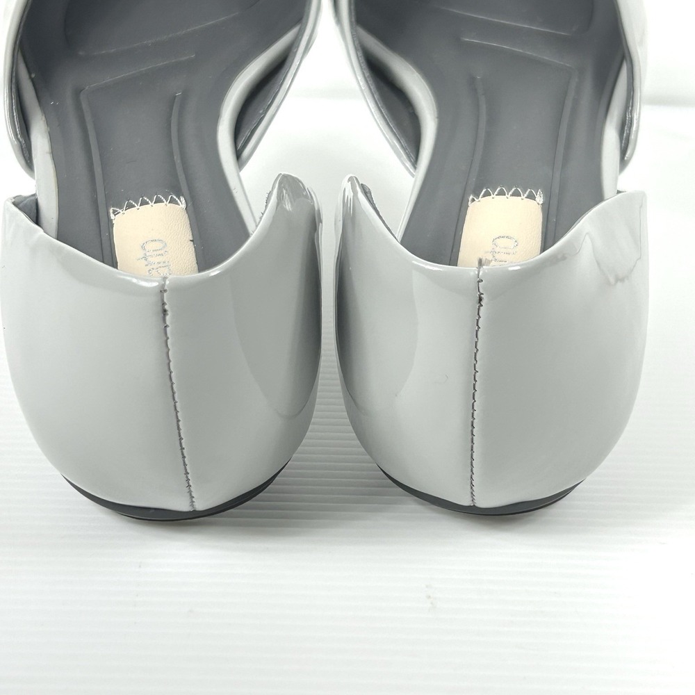 Franco Sarto Size 7.5 Hadley Pointed Toe Flats Patent Gloss Grey $89 Shoes NEW - Picture 6 of 11